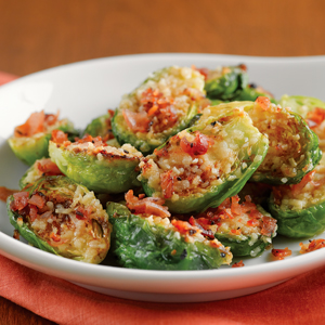 Maple Pancetta Parmesan Brussels Sprouts