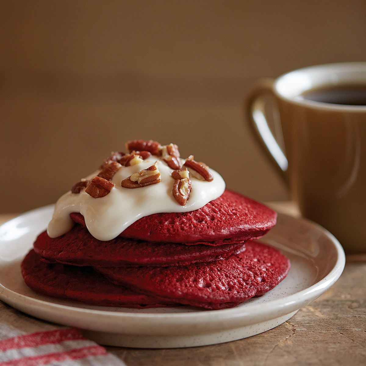 Red Velvet Pancake Dessert