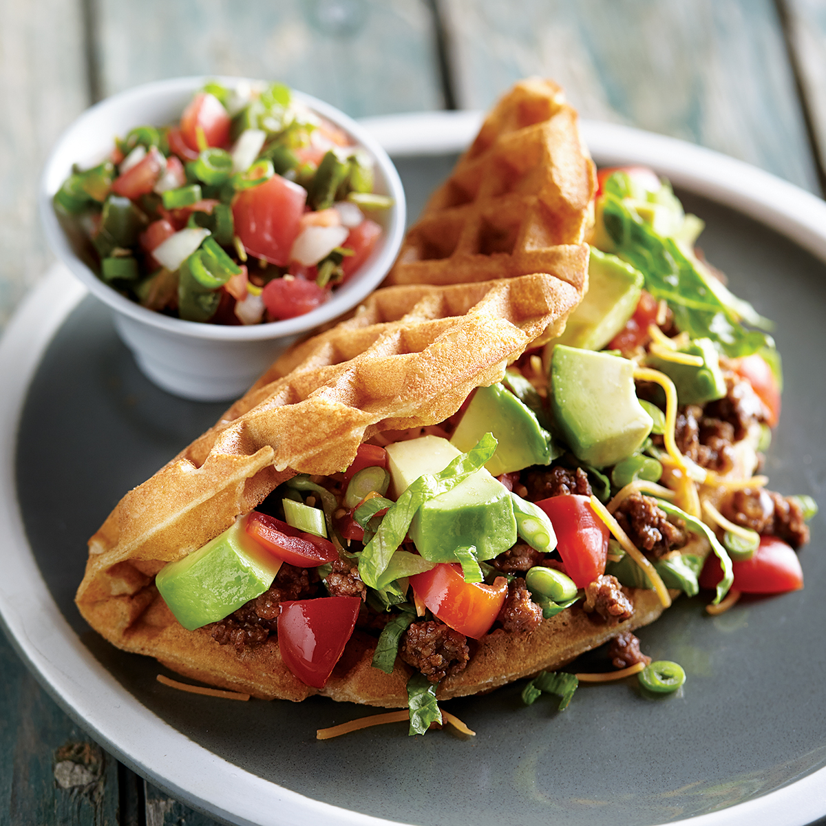 Green Chile Waffle Taco